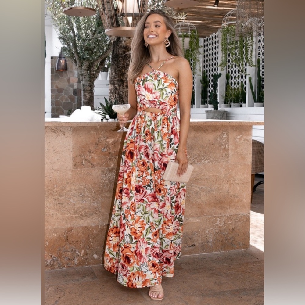 Petal & Pup seven wonders floral cutout maxi dress